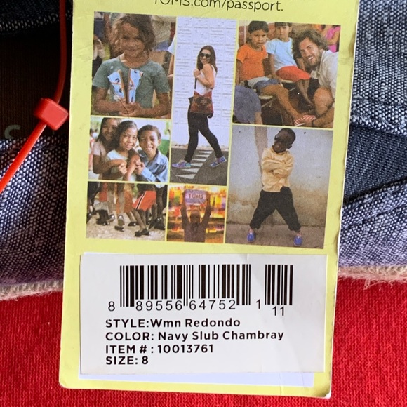 Rare TOMS Wmn Redondo Navy Slub Chambray Slip-On size 8 NWT - Picture 5 of 6